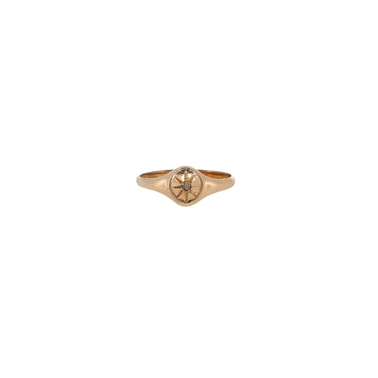 Estate Collection Estate 10K Starburst Signet Ring