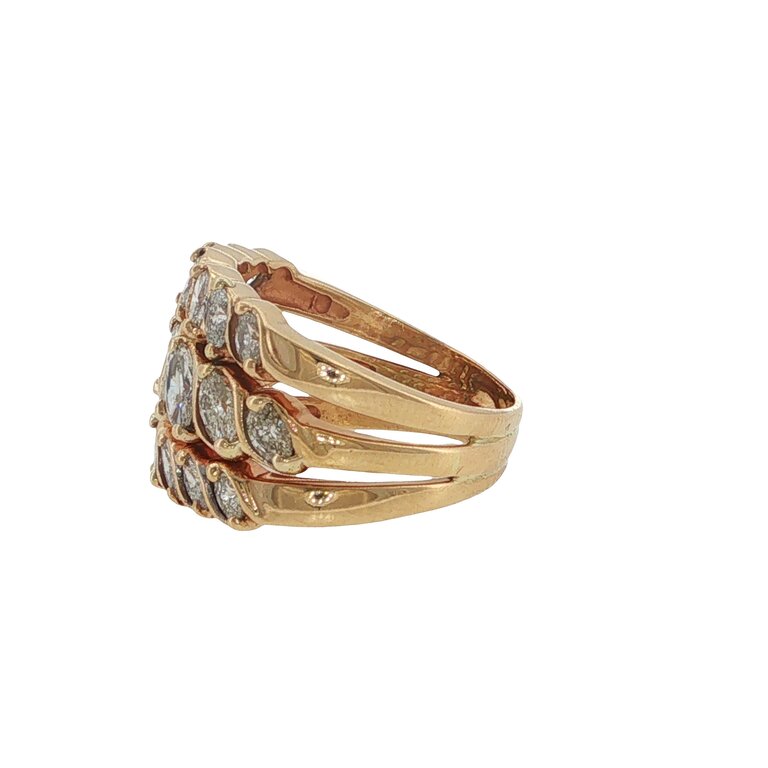 Estate Collection Estate 14K Marquise Diamond Three-Row Band