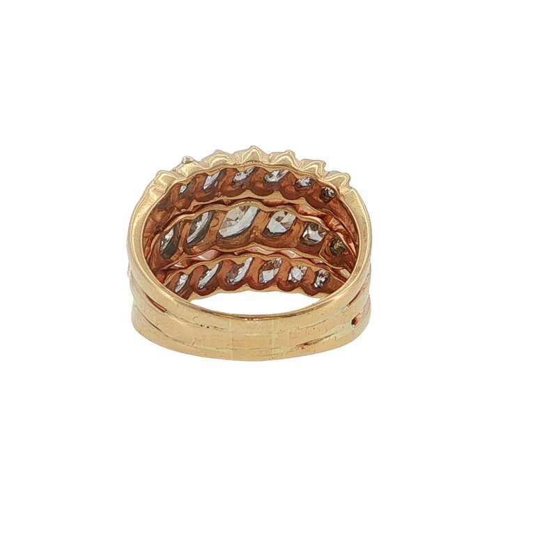 Estate Collection Estate 14K Marquise Diamond Three-Row Band