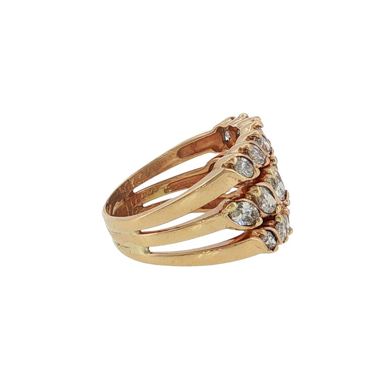 Estate Collection Estate 14K Marquise Diamond Three-Row Band