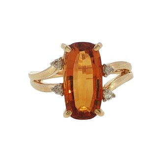 Estate Collection Estate Citrine and Diamond Split Shank Ring