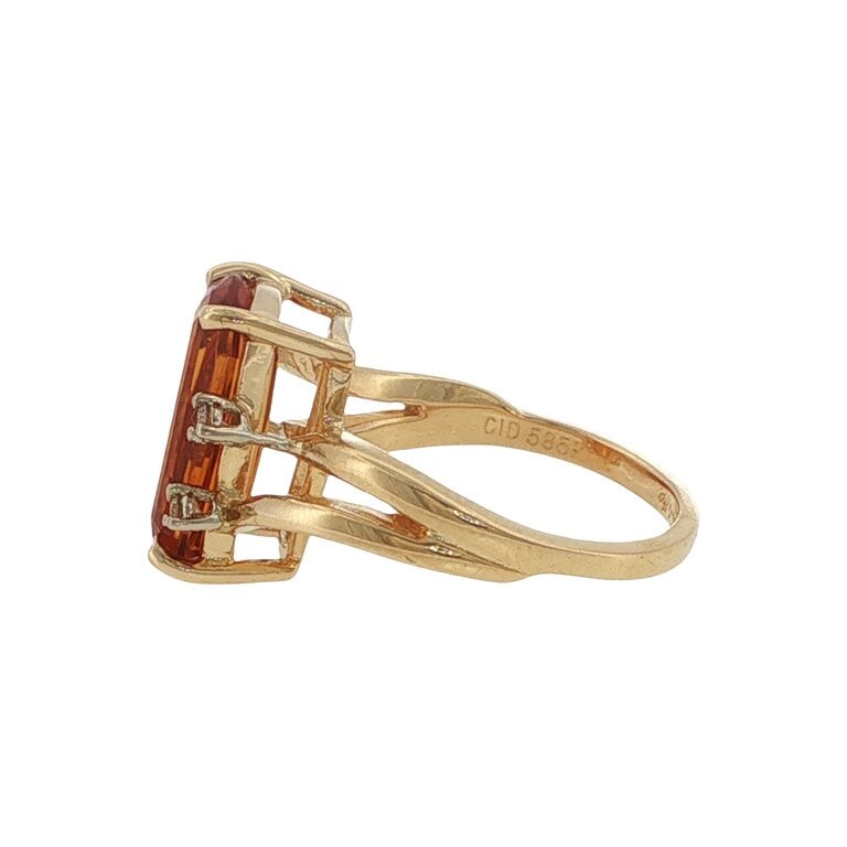 Estate Collection Estate 14K Citrine and Diamond Split Shank Ring
