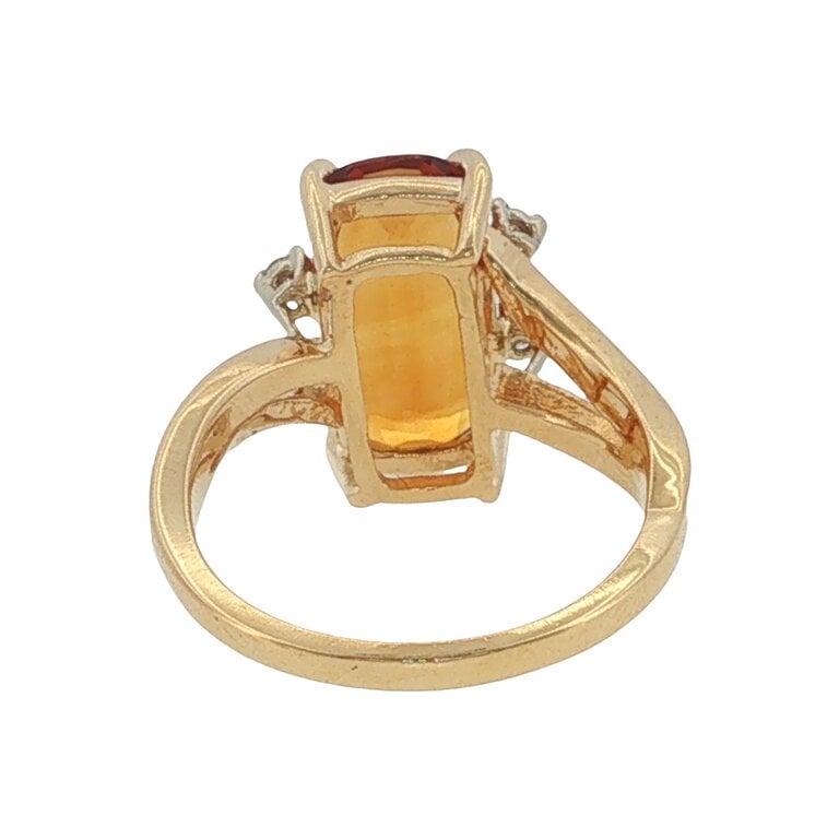 Estate Collection Estate 14K Citrine and Diamond Split Shank Ring