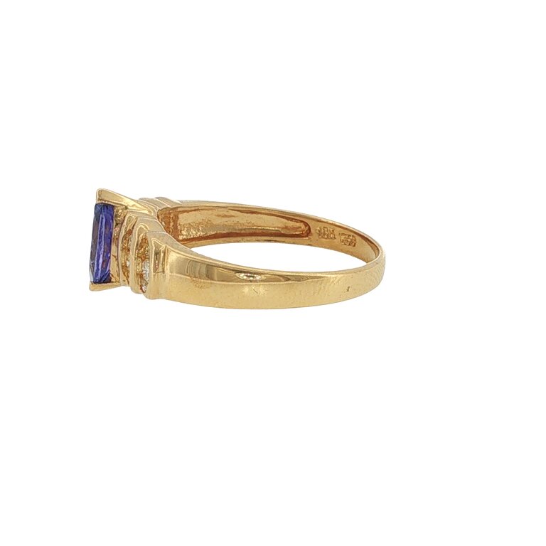 Estate Collection Estate 18K Yellow Gold Tanzanite and Diamond Ring
