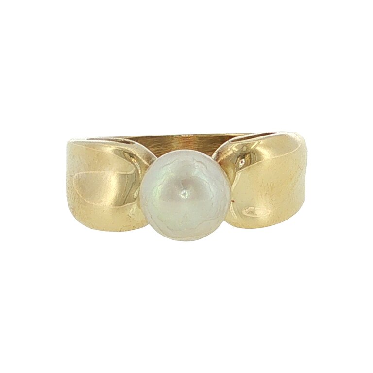 Estate Collection Estate 14K Yellow Gold Akoya Pearl Ring