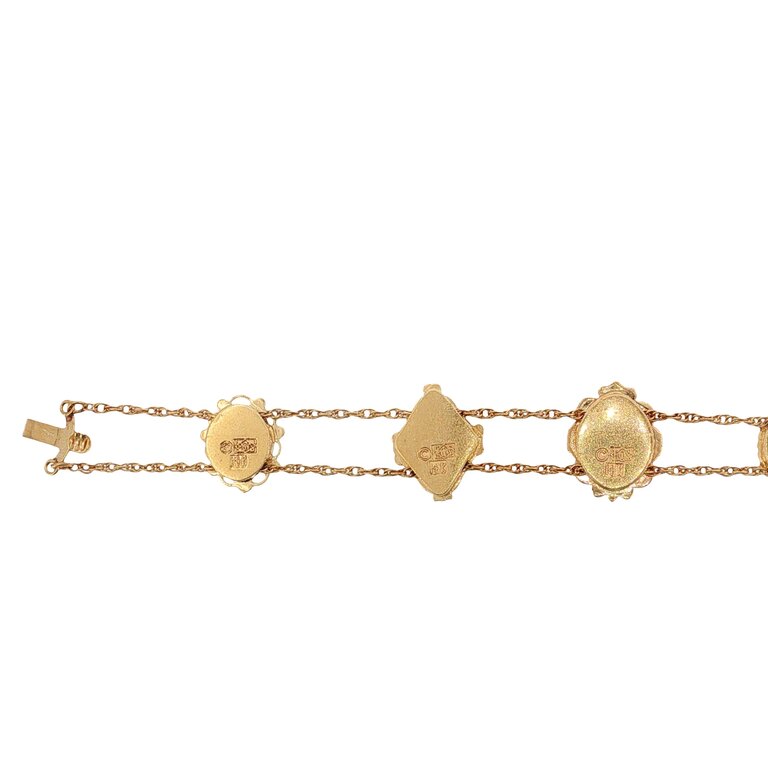 Estate Collection Estate 14K Multi-Gemstone Station Bracelet