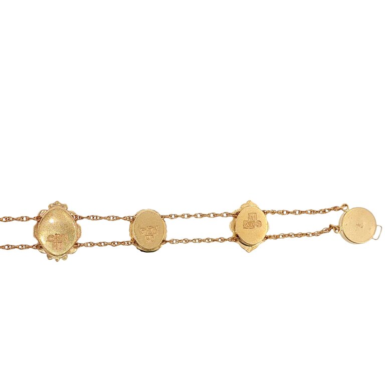 Estate Collection Estate 14K Multi-Gemstone Station Bracelet