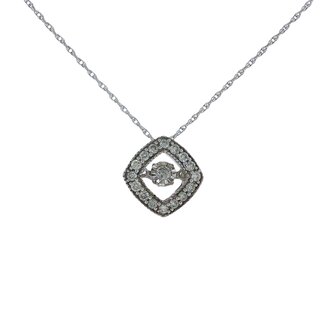 Estate Collection Estate Floating Diamond Halo Pendant Necklace