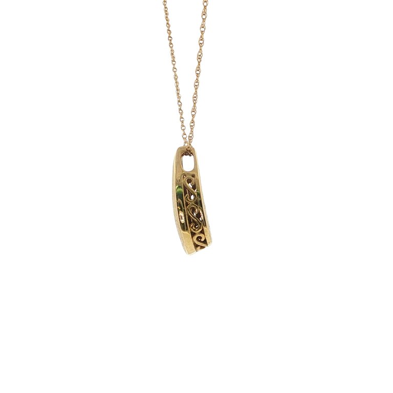 Estate Collection Estate 14K Two-Tone Gold Three Diamond Pendant Necklace