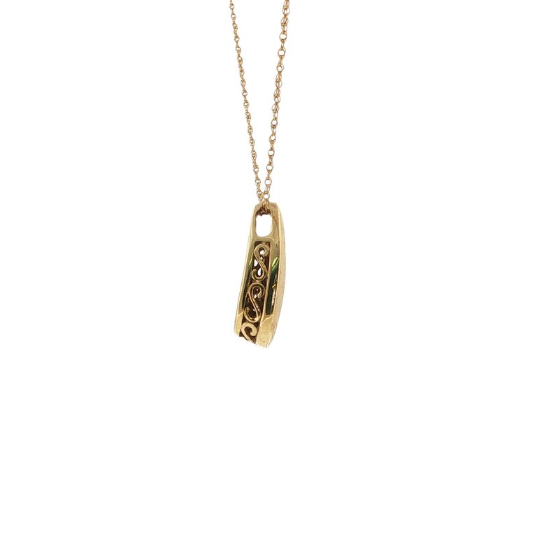 Estate Collection Estate 14K Two-Tone Gold Three Diamond Pendant Necklace