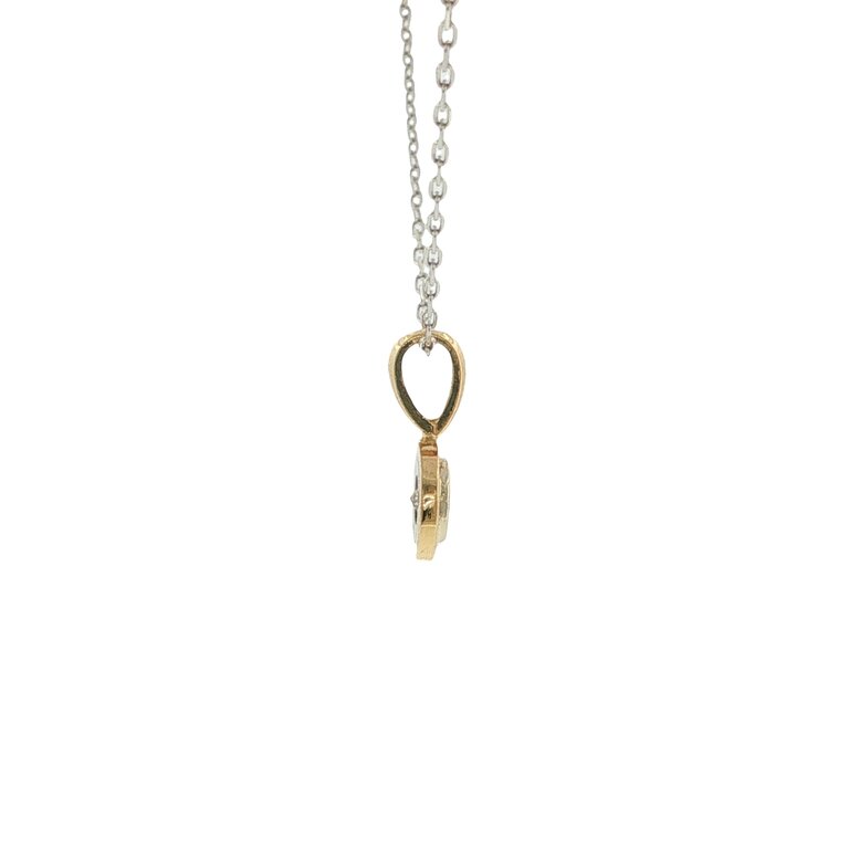 Estate Collection Estate 14K Two-Tone Gold Bezel Set Diamond Pendant Necklace