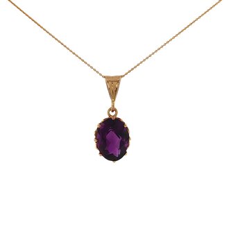 Estate Collection Estate Oval Amethyst Pendant Necklace