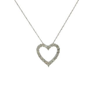 Estate Collection Estate Diamond Open Heart Pendant Necklace