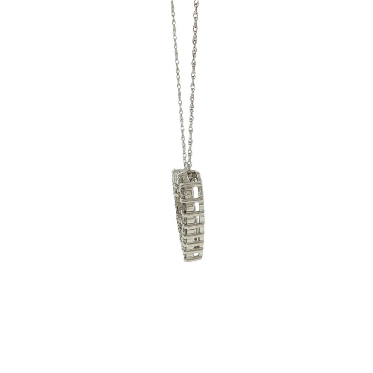 Estate Collection Estate 10K Yellow Gold Diamond Open Heart Pendant Necklace