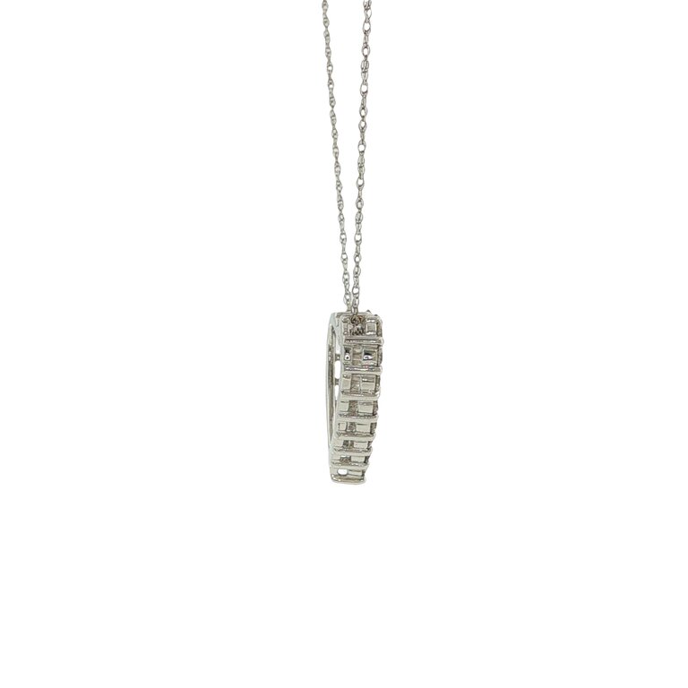 Estate Collection Estate 10K Yellow Gold Diamond Open Heart Pendant Necklace