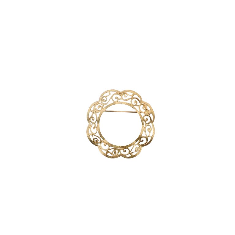 Estate Collection Estate 14K Yellow Gold Openwork Filigree Circle Brooch