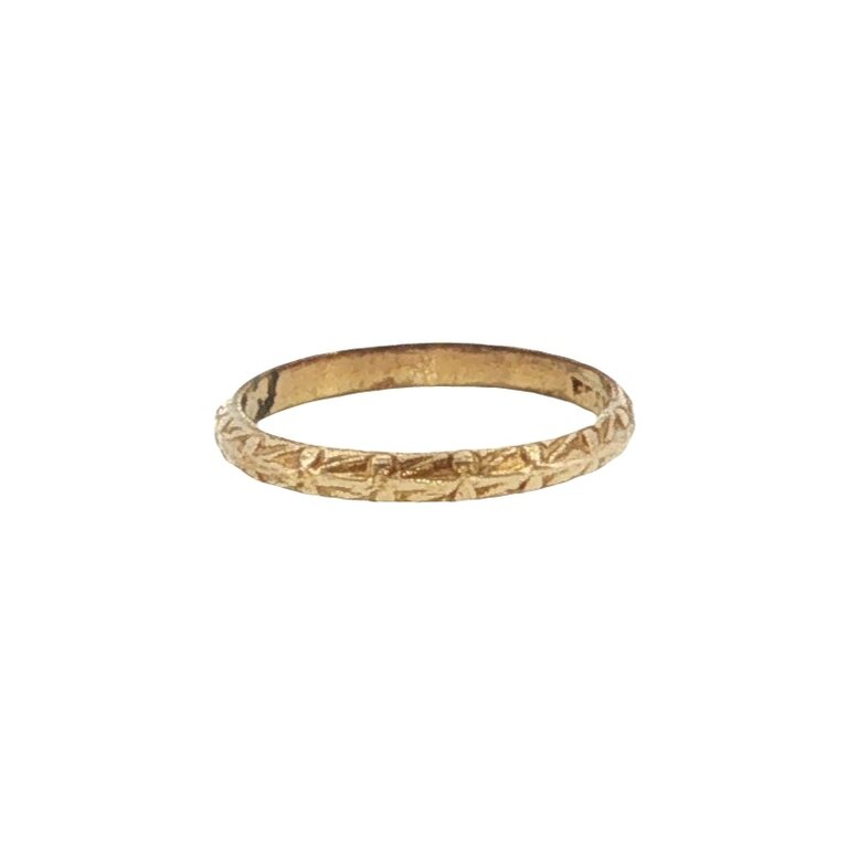 Estate Collection Estate 10K Yellow Gold Engraved Baby Ring