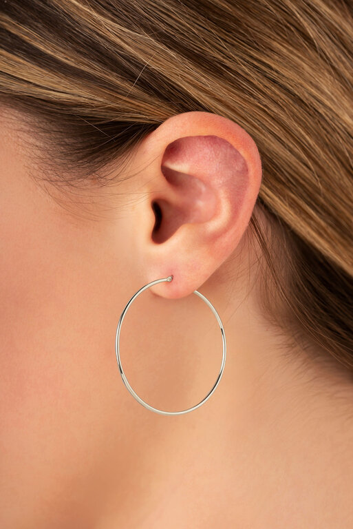 Carla 14K White Gold Large Hoop Earrings