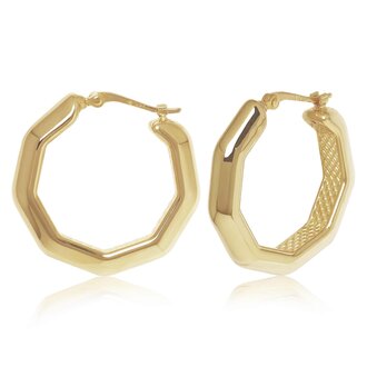 Carla 14K Yellow Gold Octagon Hoop Earrings