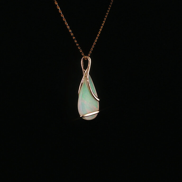 Expressions Jewelers Teardrop Opal Wire Wrap Pendant