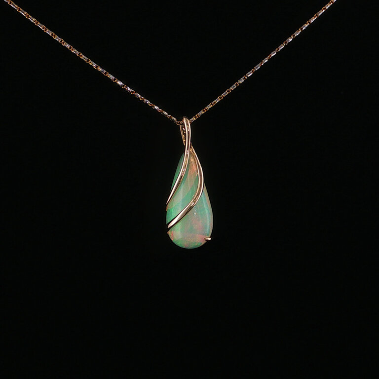 Expressions Jewelers Teardrop Opal Wire Wrap Pendant