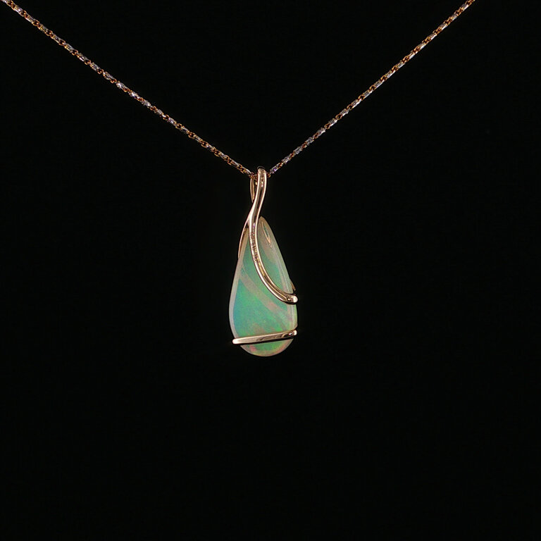 Expressions Jewelers Teardrop Opal Wire Wrap Pendant