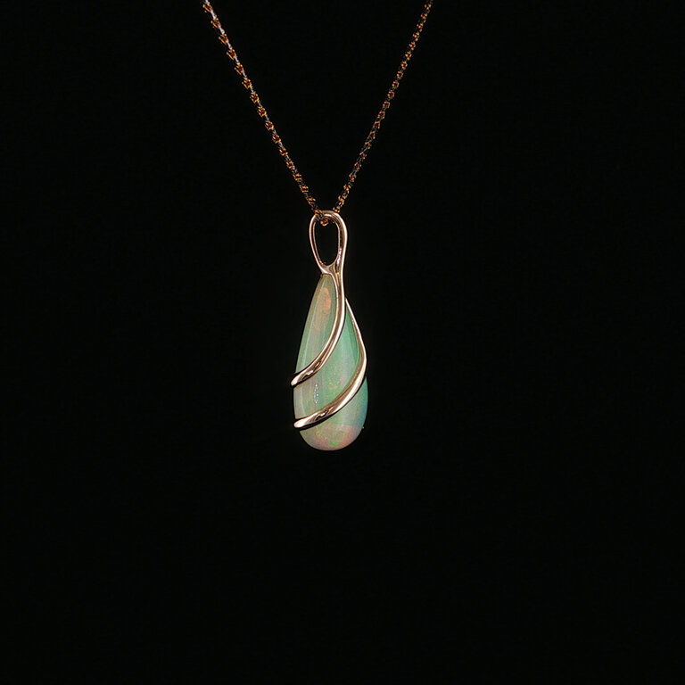 Expressions Jewelers Teardrop Opal Wire Wrap Pendant