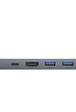 BASEUS Thunderbolt C+ Pro Seven-in-one Smart HUB Docking Station Dual Type-C Port to HDMI/SD/TF/USB 3.0x2/RJ45 Internet/PD Port Adapter - Dark Grey