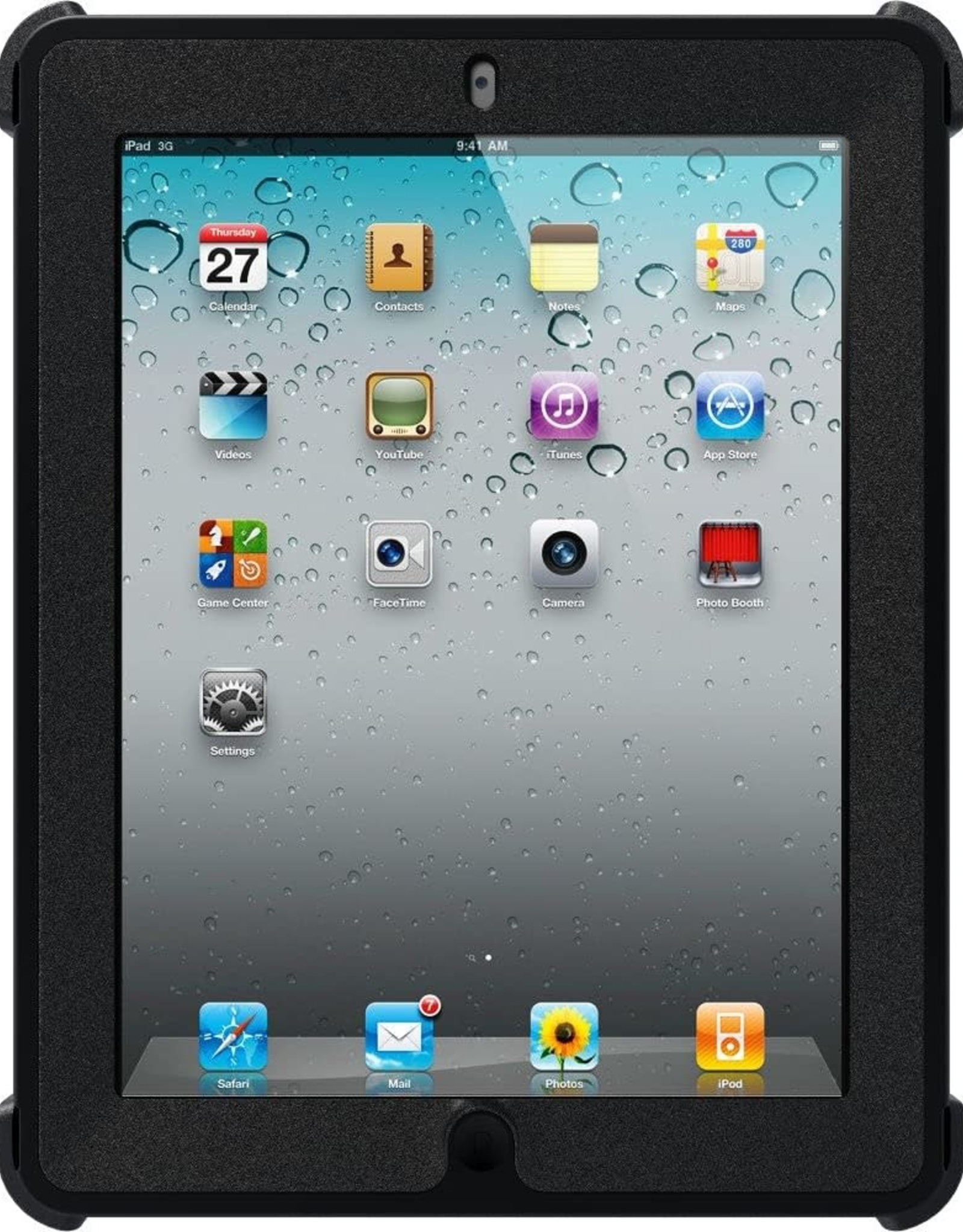 OtterBox Defender Series Case with Screen Protector and Stand for iPad 4th Generation, iPad 2 and iPad 3 - Black