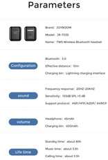 JoyRoom JR-T03S Binaural TWS Bluetooth Headsets AirPods - Black
