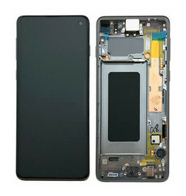 Samsung Samsung Galaxy S10 G973 OLED  Screen  Assembly Part with Frame - Prism/ Ceramic Black (parts)