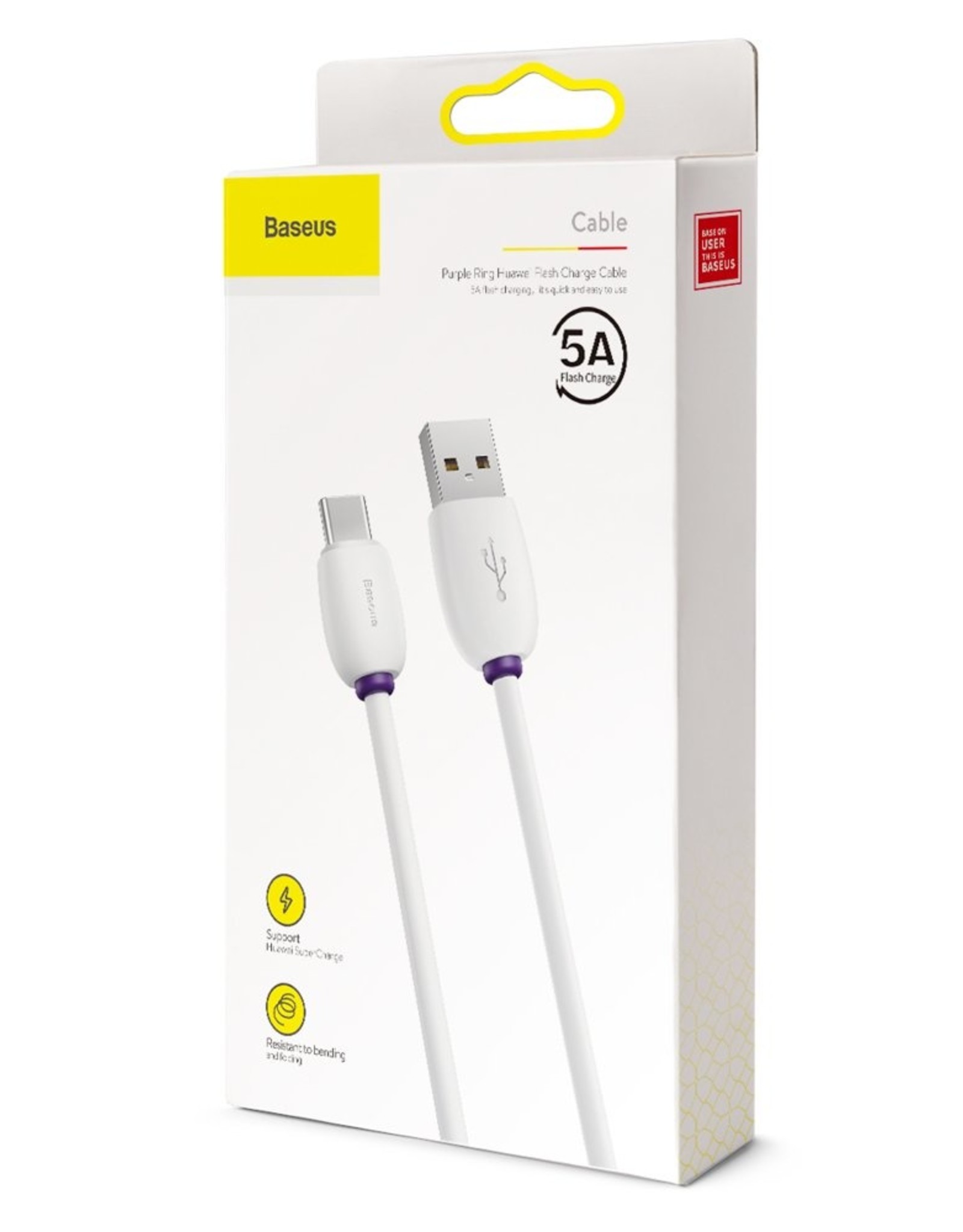 Baseus Baseus Purple Ring HW Quick Charging USB Cable For Type-C 40W 1m White