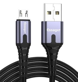 Essager ESSAGER Micro USB to USB Nylon Braided Data Charging Cord w/ LED Indicator 2m