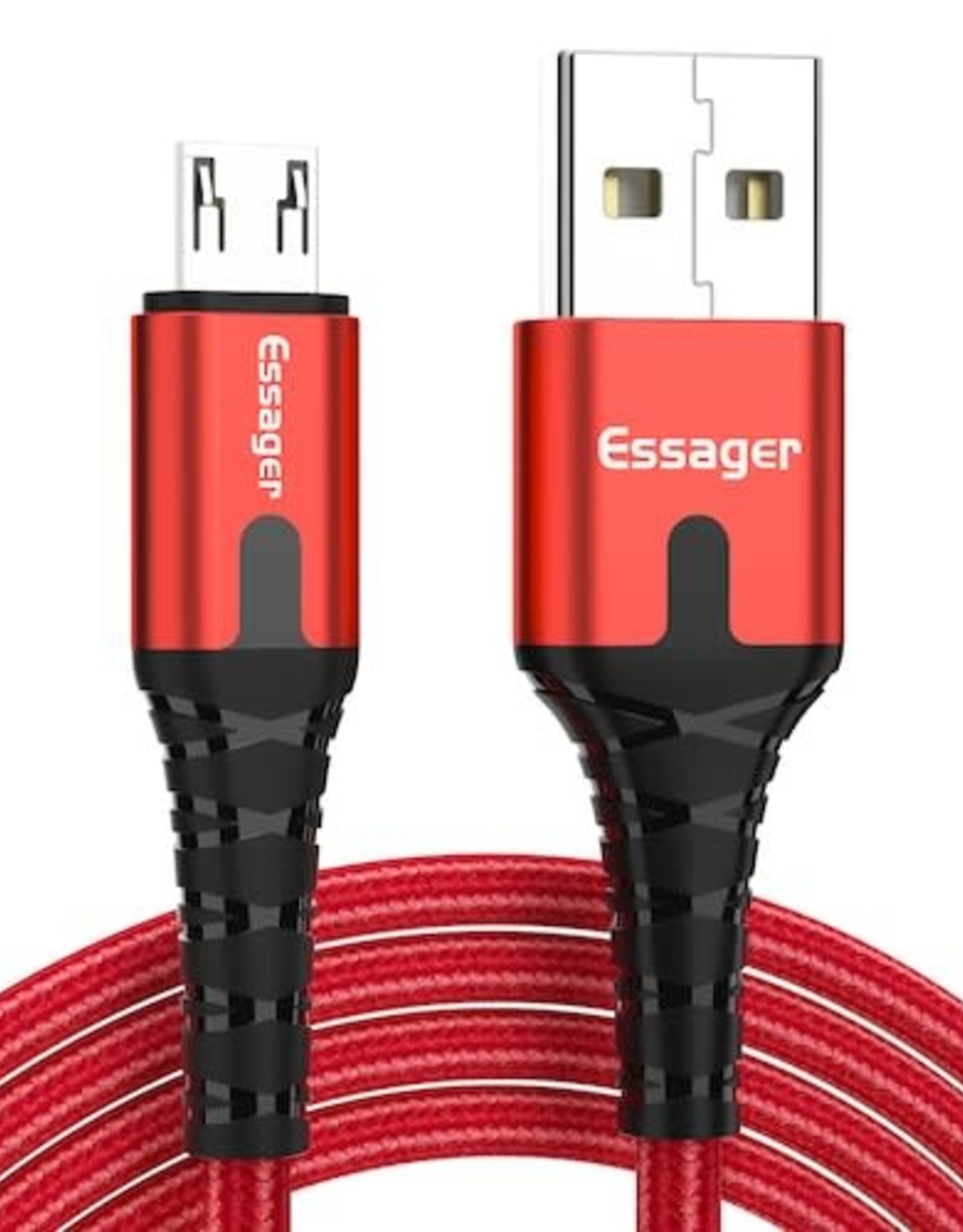 Essager ESSAGER Micro USB to USB Nylon Braided Data Charging Cord w/ LED Indicator 2m