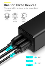 Baseus Baseus GaN2 Pro Quick Charger 2C+U 65W CN Black (Include：Baseus Xiaobai series fast charging Cable Type-C  to Type-C 100W(20V/5A) 1m Black）