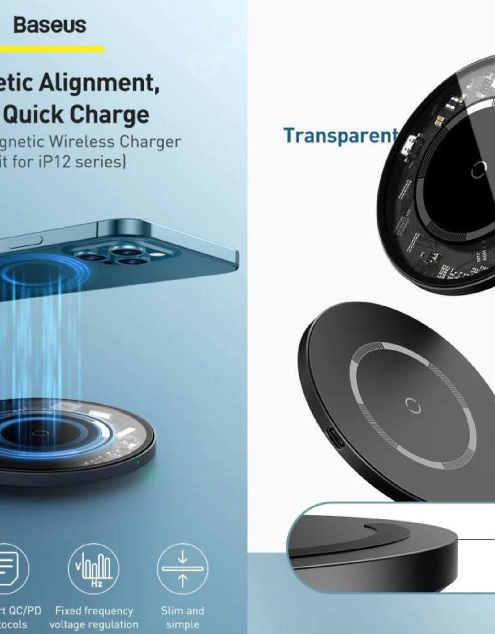 Baseus Baseus Simple Magnetic Wireless Charger (For iP12)