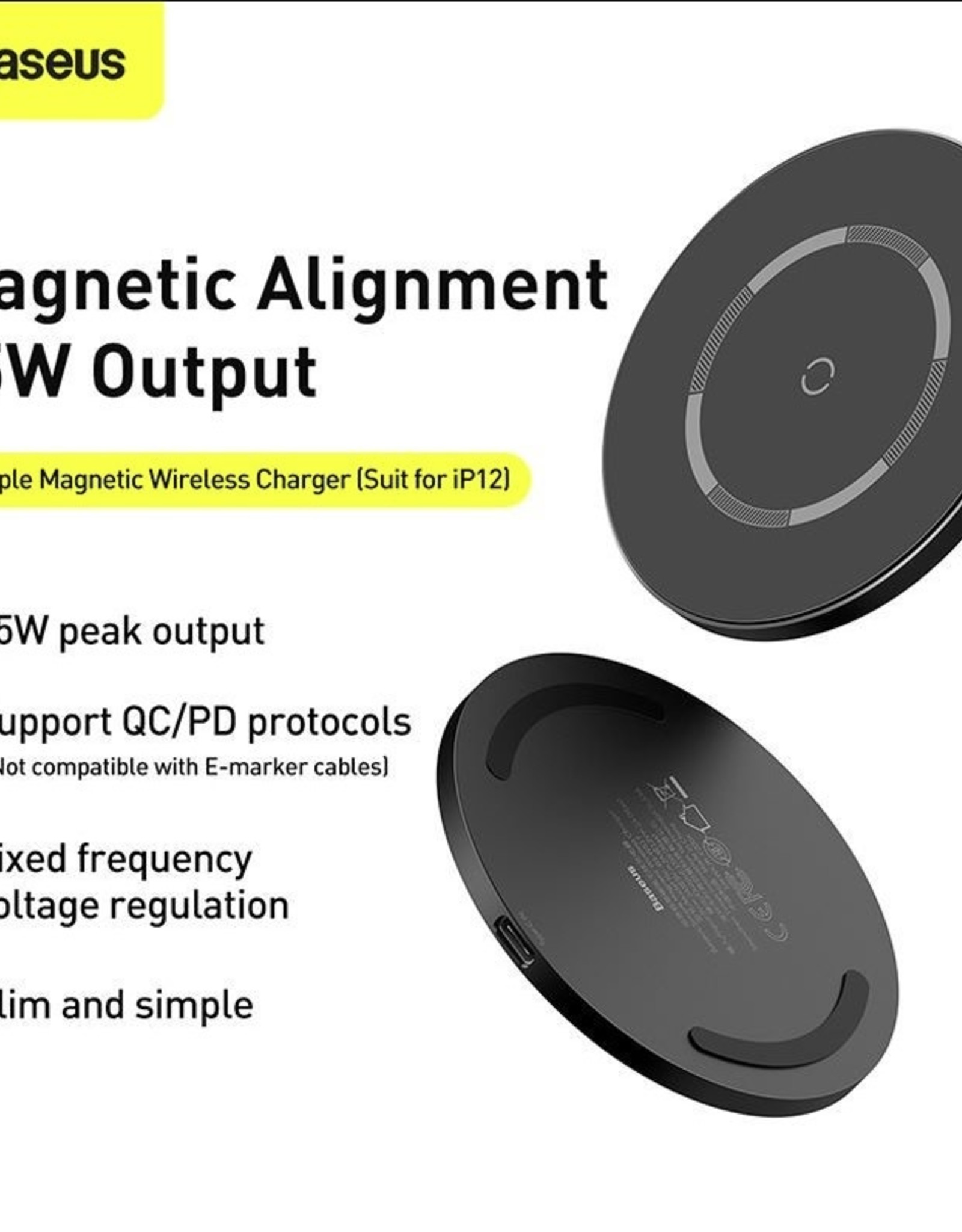 Baseus Baseus Simple Magnetic Wireless Charger (For iP12)