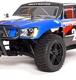 Exceed RC 1/10 2.4Ghz Rally Monster Nitro Gas Powered RTR Off Road Rally Car 4WD Truck Stripe Blue  Starter KIT
