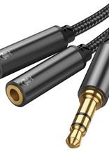 JOYROOM SY-A04 Headphone Male to 2-Female Y-Splitter Audio Cable