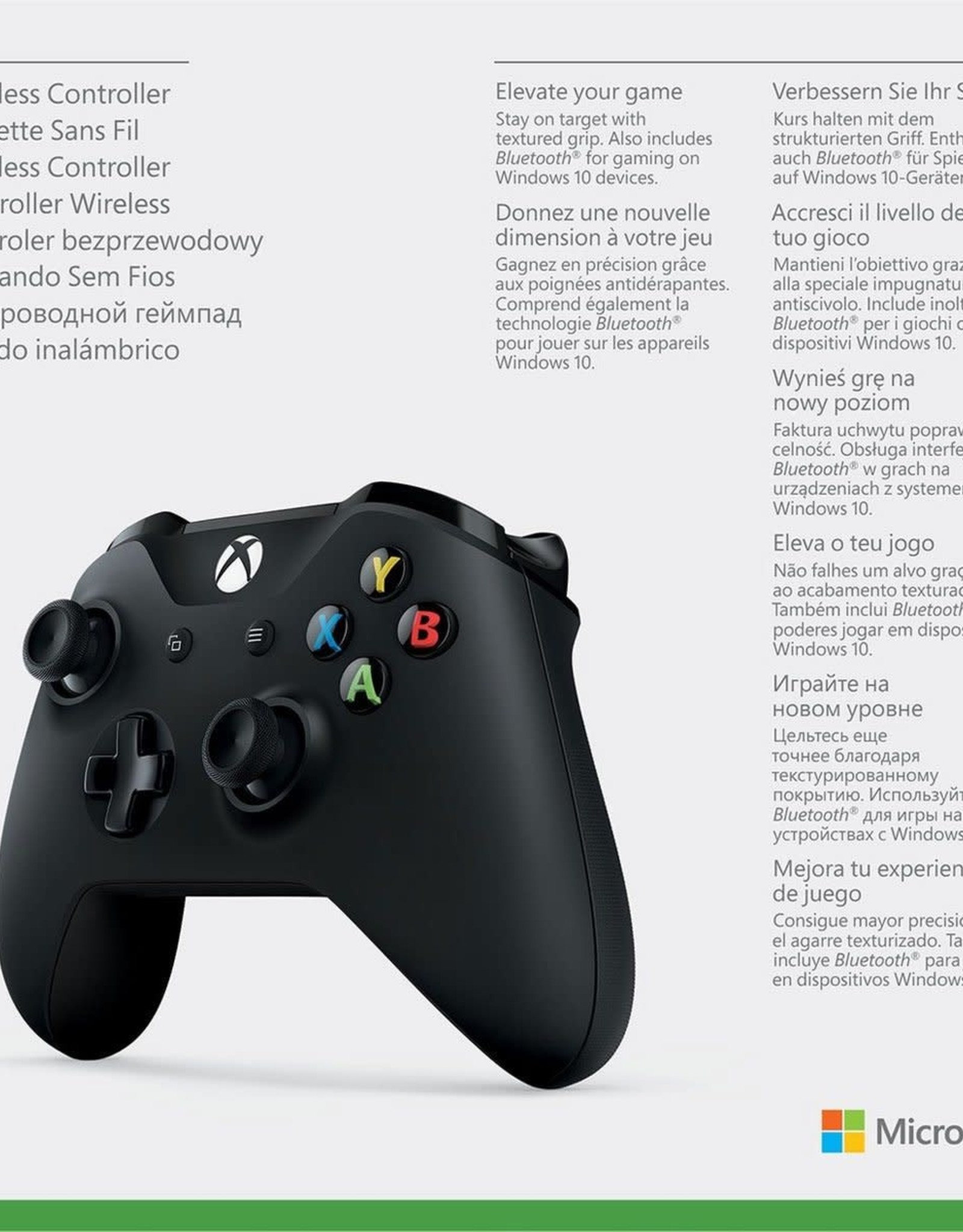 Microsoft Xbox One Bluetooth Wireless Controller  + USB Type-C Cable (carbon Black)