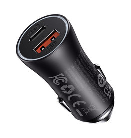 Baseus Golden Contactor Max Dual Fast Charger Car Charger U+C 60W Dark Grey