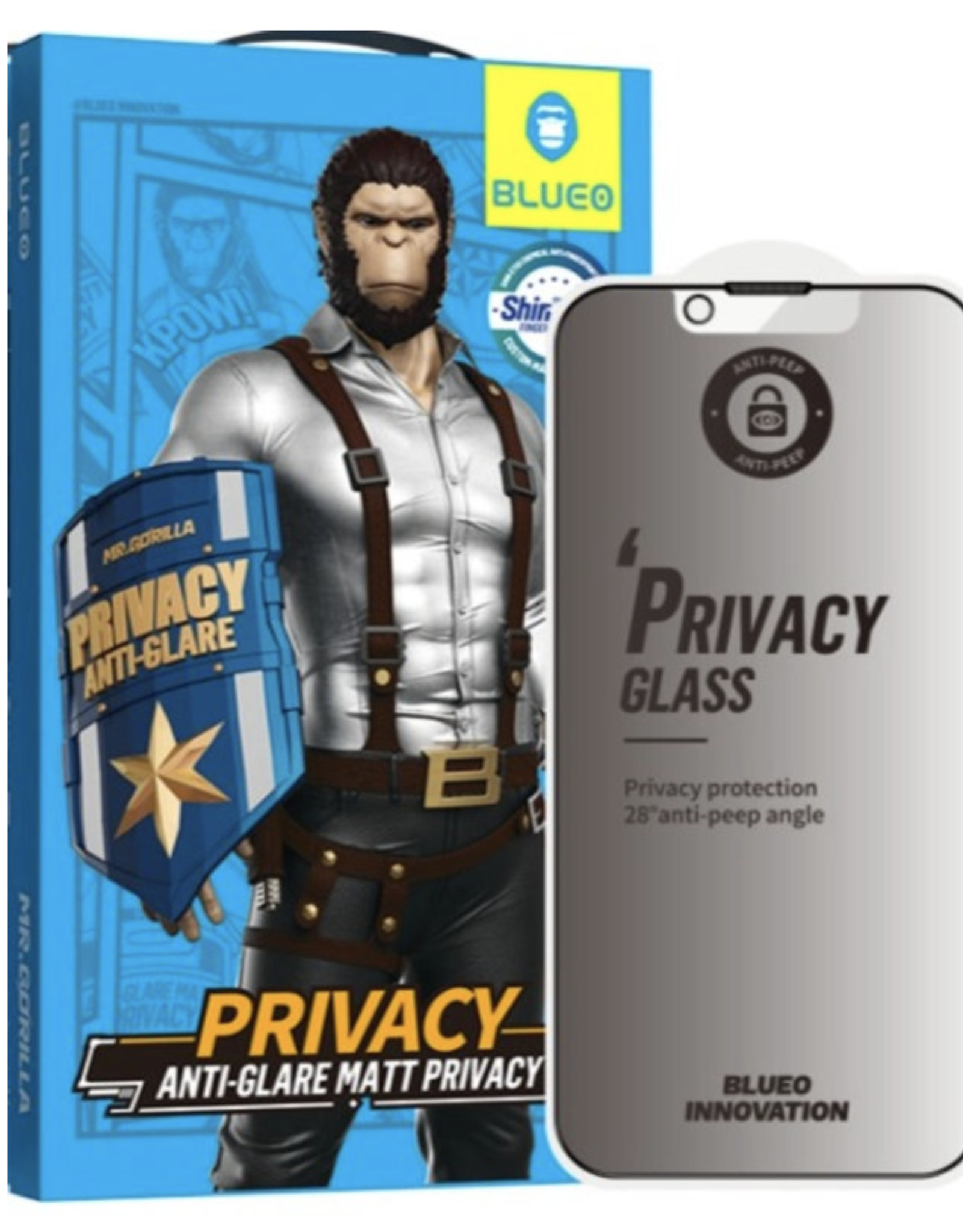 BLUEO Full Cover Anti-Peep Glass iPhone 14 Pro Max 6.7