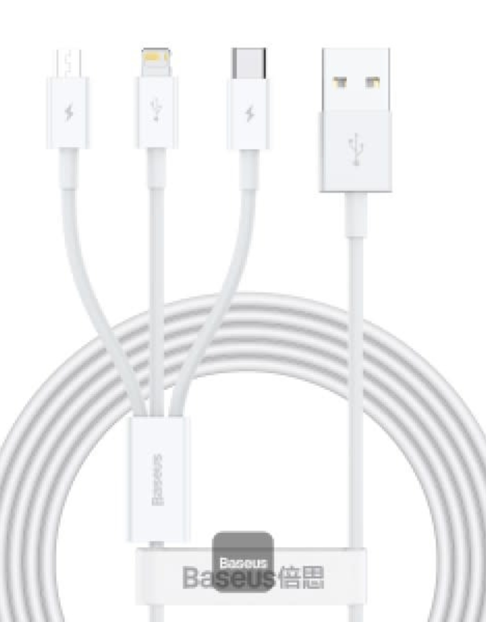 Baseus Baseus Superior Series Fast Charging Data Cable USB to M+L+C 3.5A 1.5m White