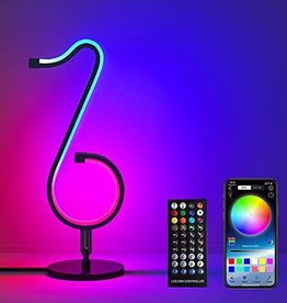 RGB MUSICAL NOTE LIGHT TABLE LAMP BEDROOM LIGHT BAR COFFEE PROJECTOR LAMP (BLACK)