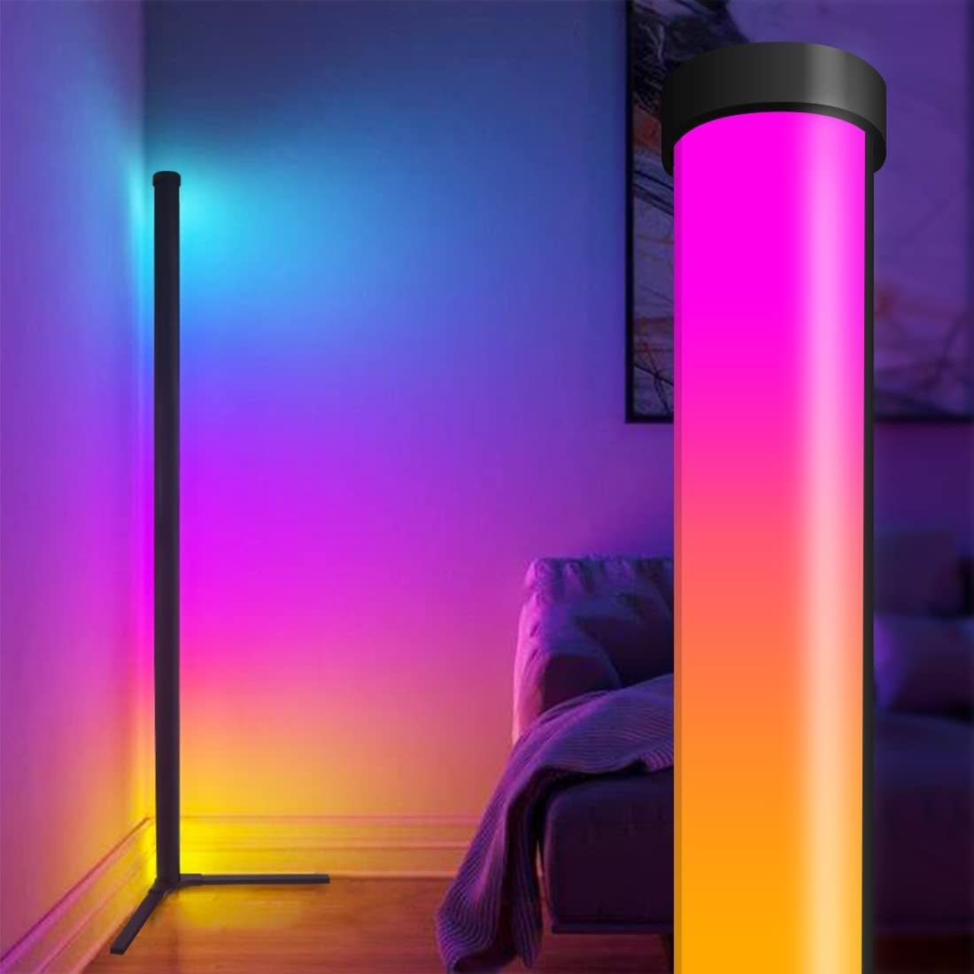 Color changing outlet led floor lamp
