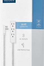 Insignia™ - 12' 3-Outlet Extension Cable - White