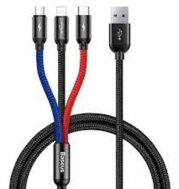 bases Baseus Three Primary Colors 3-in-1 Cable USB For M+L+T 3.5A