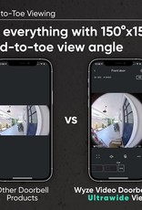 Wyze Wireless Video Doorbell Pro (Chime Included), 1440 HD Video, 1:1 Aspect Ratio: 1:1 Head-to-Toe View, 2-Way Audio, Night Vision