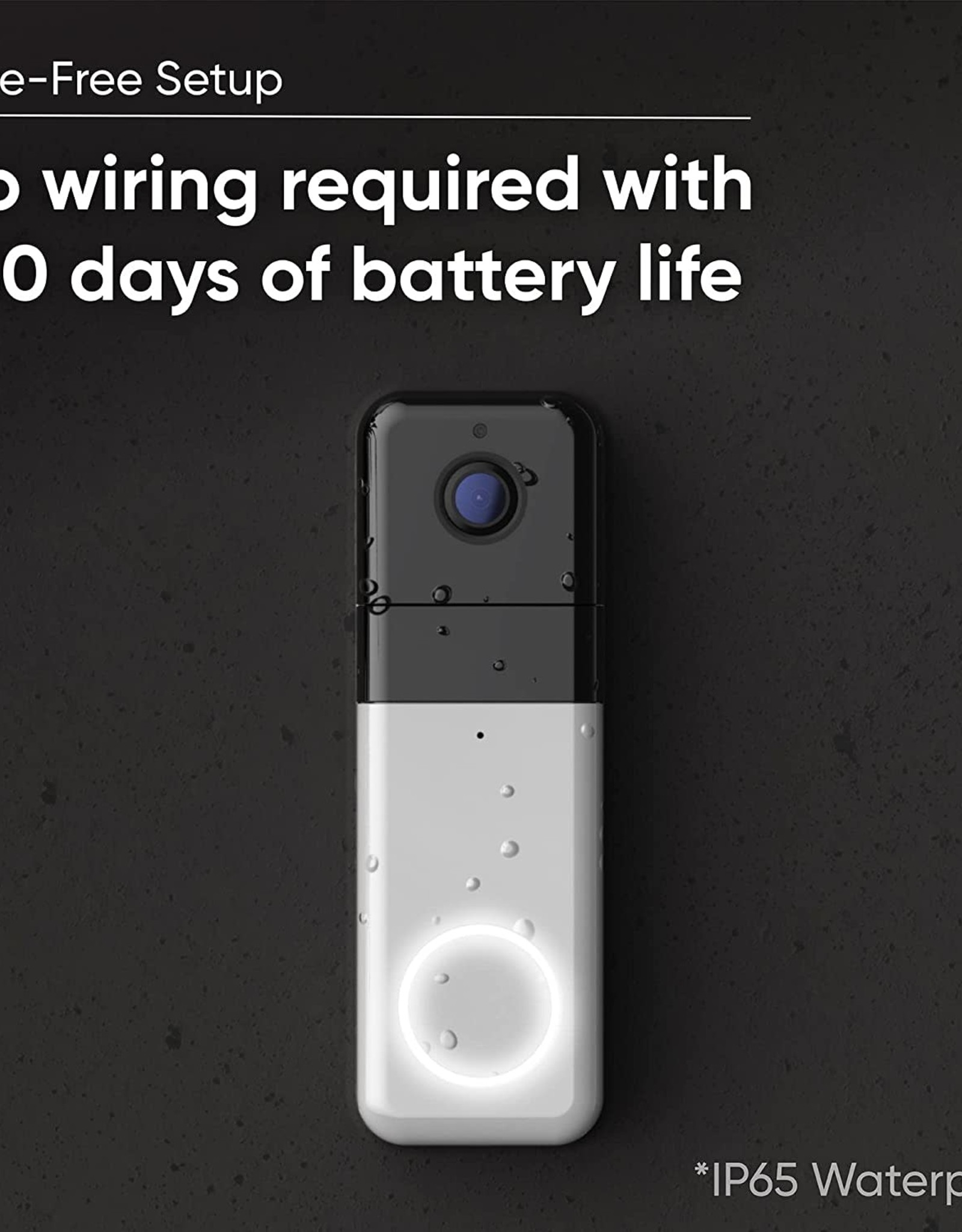 Wyze Wireless Video Doorbell Pro (Chime Included), 1440 HD Video, 1:1 Aspect Ratio: 1:1 Head-to-Toe View, 2-Way Audio, Night Vision