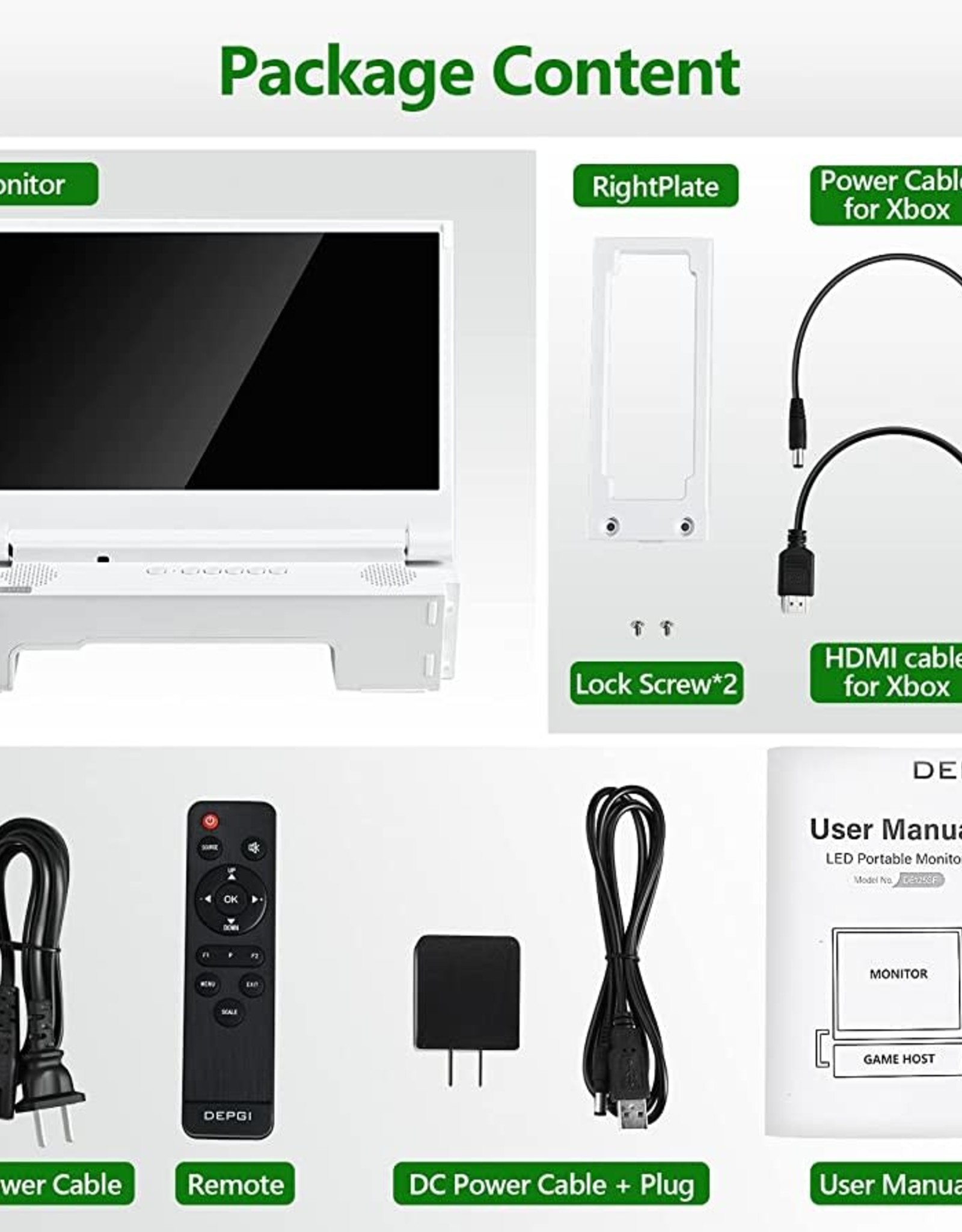 Xbox S Integrated LED Monitor Screen 12.5 in 1920x1080 Mini HDMI*2 DC in *1 Headphone Port*2